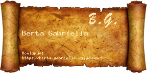 Berta Gabriella névjegykártya